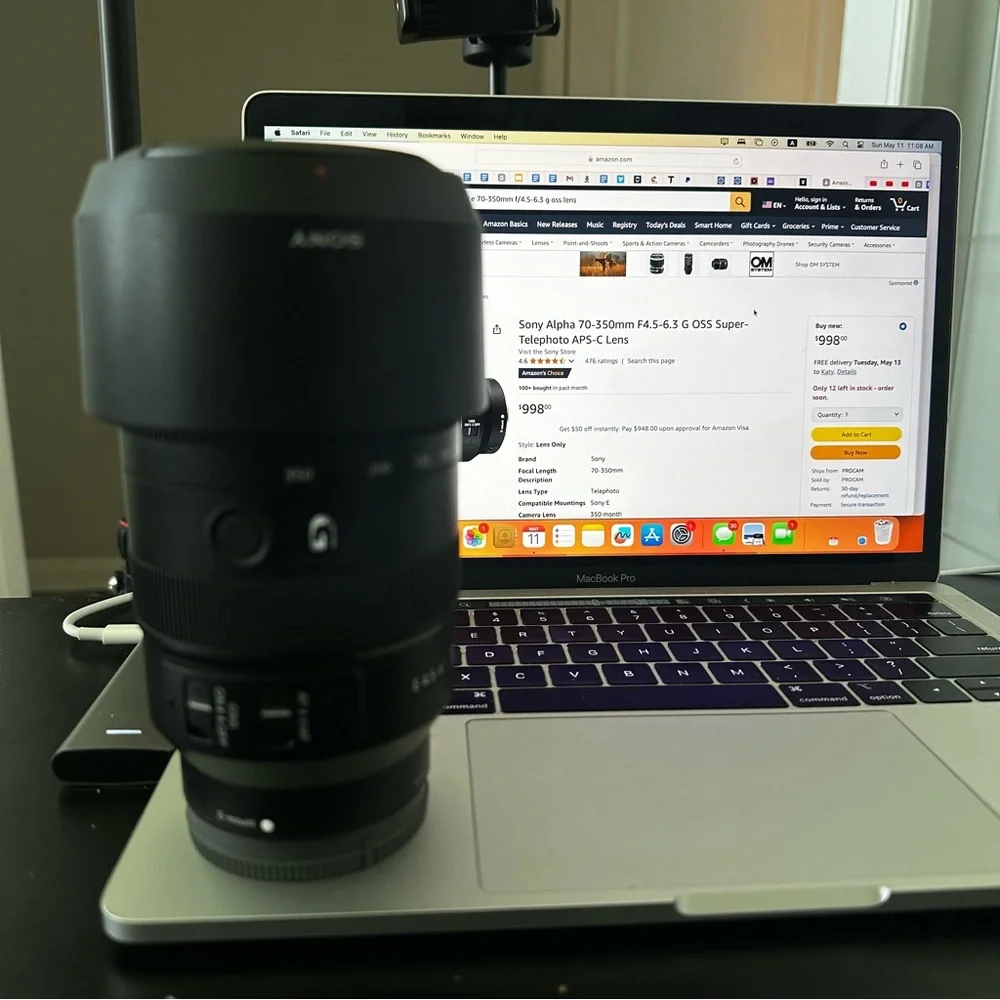 Sony Alpha 70-350mm F4.5-6.3 G OSS Super-Telephoto APS-C Lens Black Camera Lens